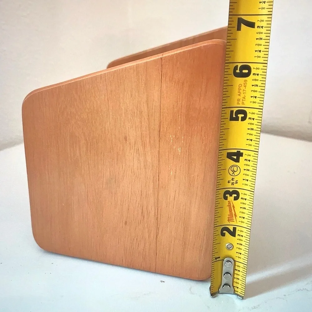 Three-Compartment Wooden Mail & Stationery Caddy - Light Honey Wood